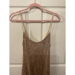 Dress Forum Los Angeles Gold Sequin Fearless Era Mini Dress, S
